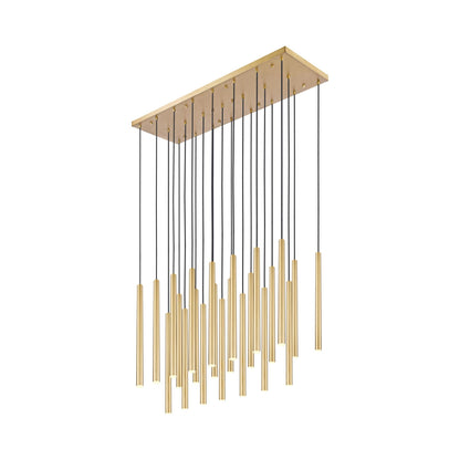 Forest Linear LED Chandelier in Modern Gold (23-Light/23.9-Inch).