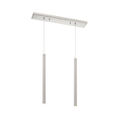 Forest Linear LED Chandelier in Brushed Nickel (2-Light/24-Inch).