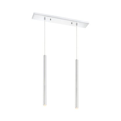 Forest Linear LED Chandelier in Chrome (2-Light/24-Inch).