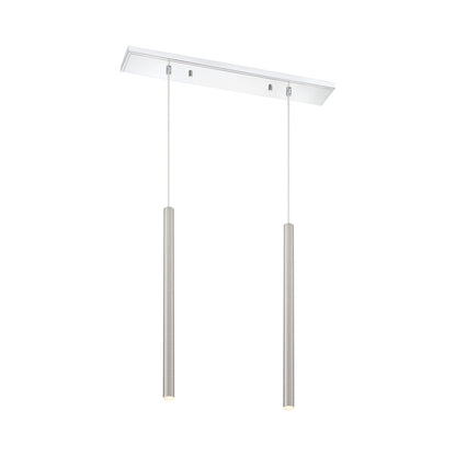 Forest Linear LED Chandelier in Chrome/Brushed Nickel (2-Light/24-Inch).