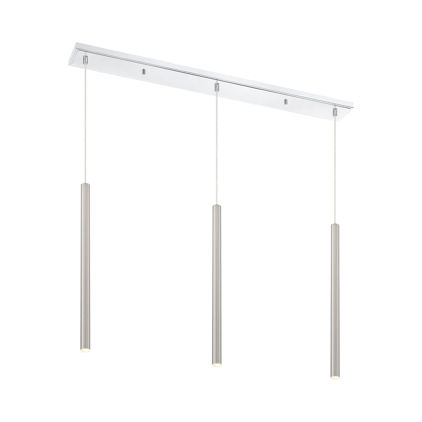 Forest Linear LED Chandelier in Chrome/Brushed Nickel (3-Light/24-Inch).