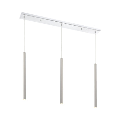 Forest Linear LED Chandelier in Chrome/Brushed Nickel (3-Light/24-Inch).