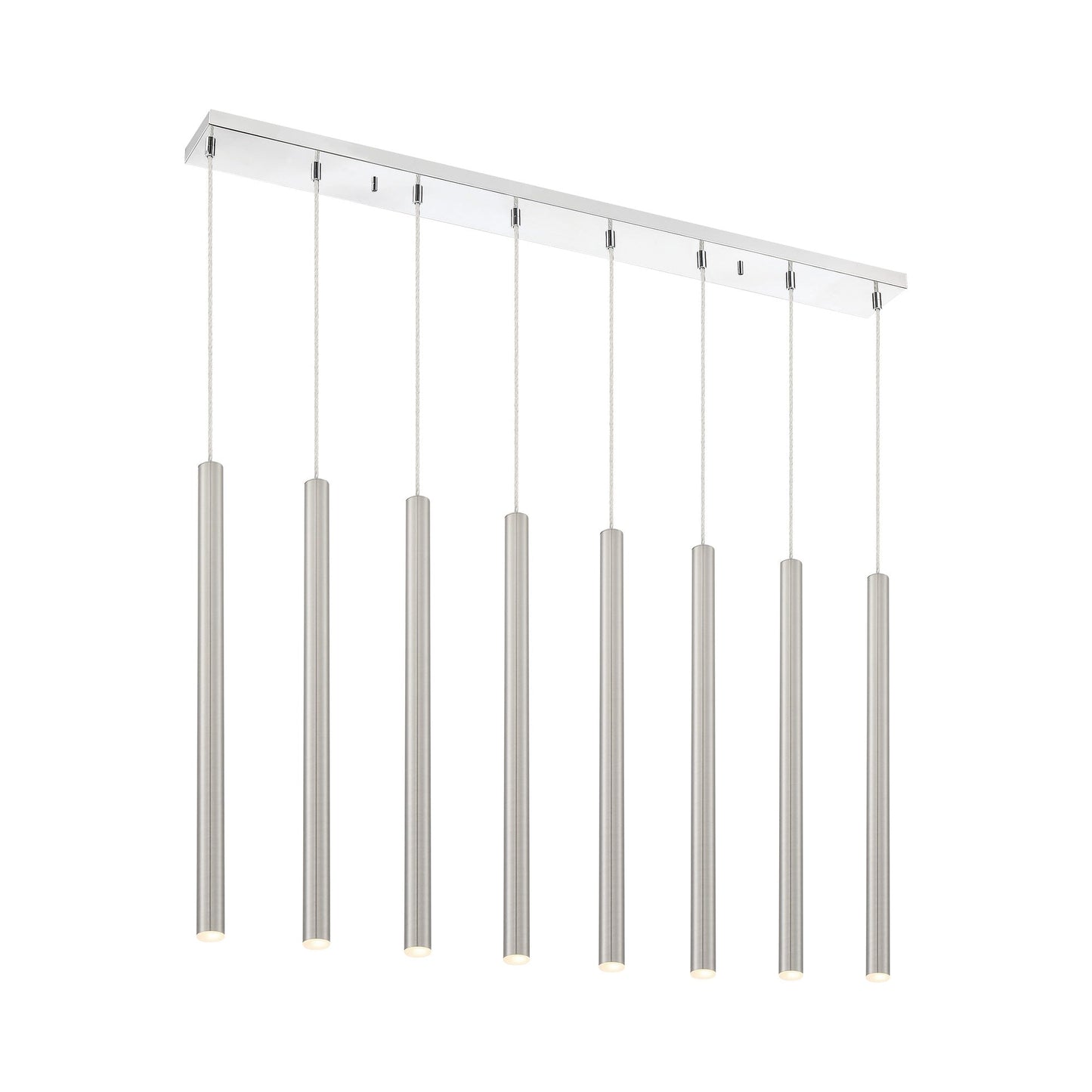 Forest Linear LED Chandelier in Chrome/Brushed Nickel (8-Light/24-Inch).