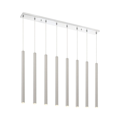 Forest Linear LED Chandelier in Chrome/Brushed Nickel (8-Light/24-Inch).