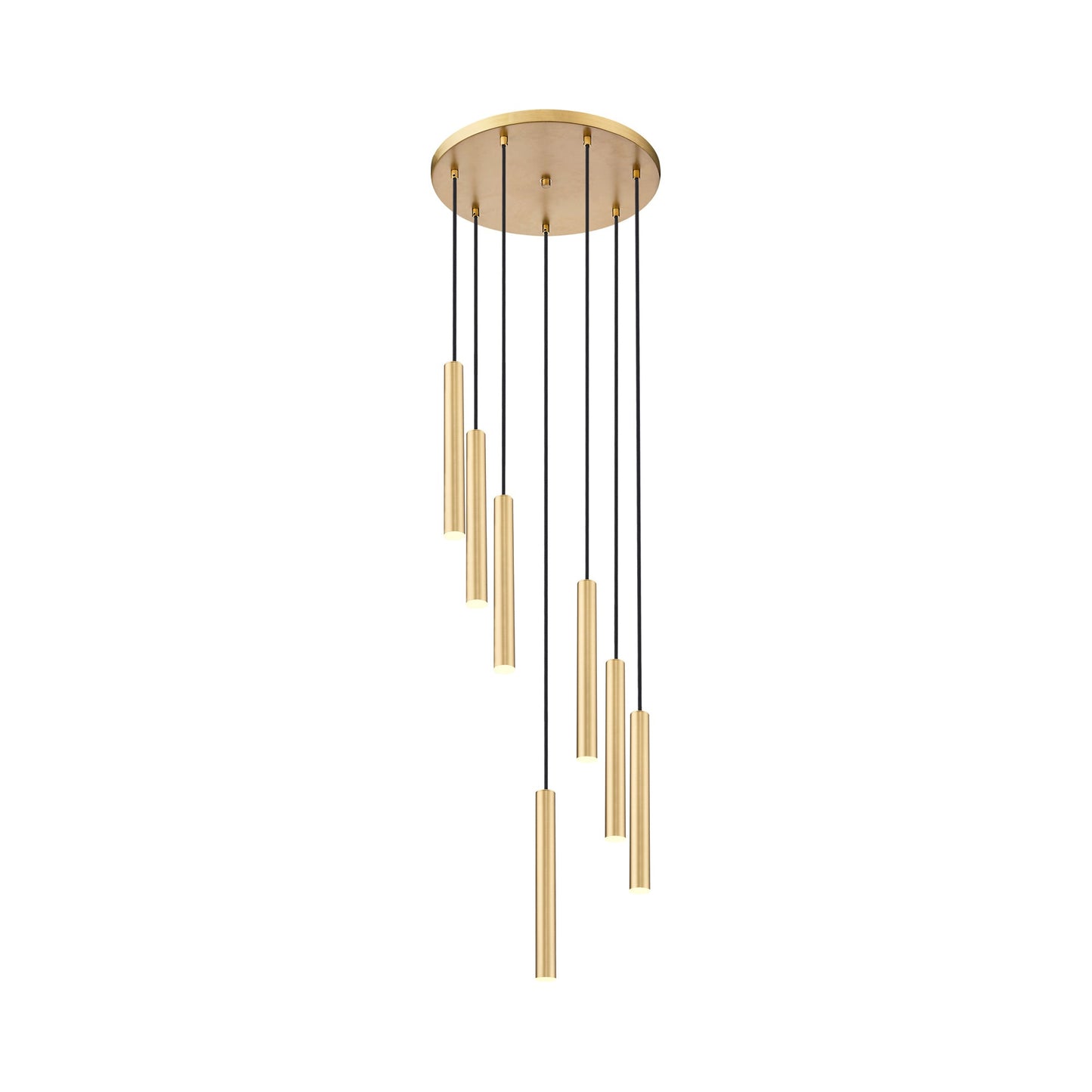 Forest Round LED Chandelier in Modern Gold (7-Light/12-Inch).