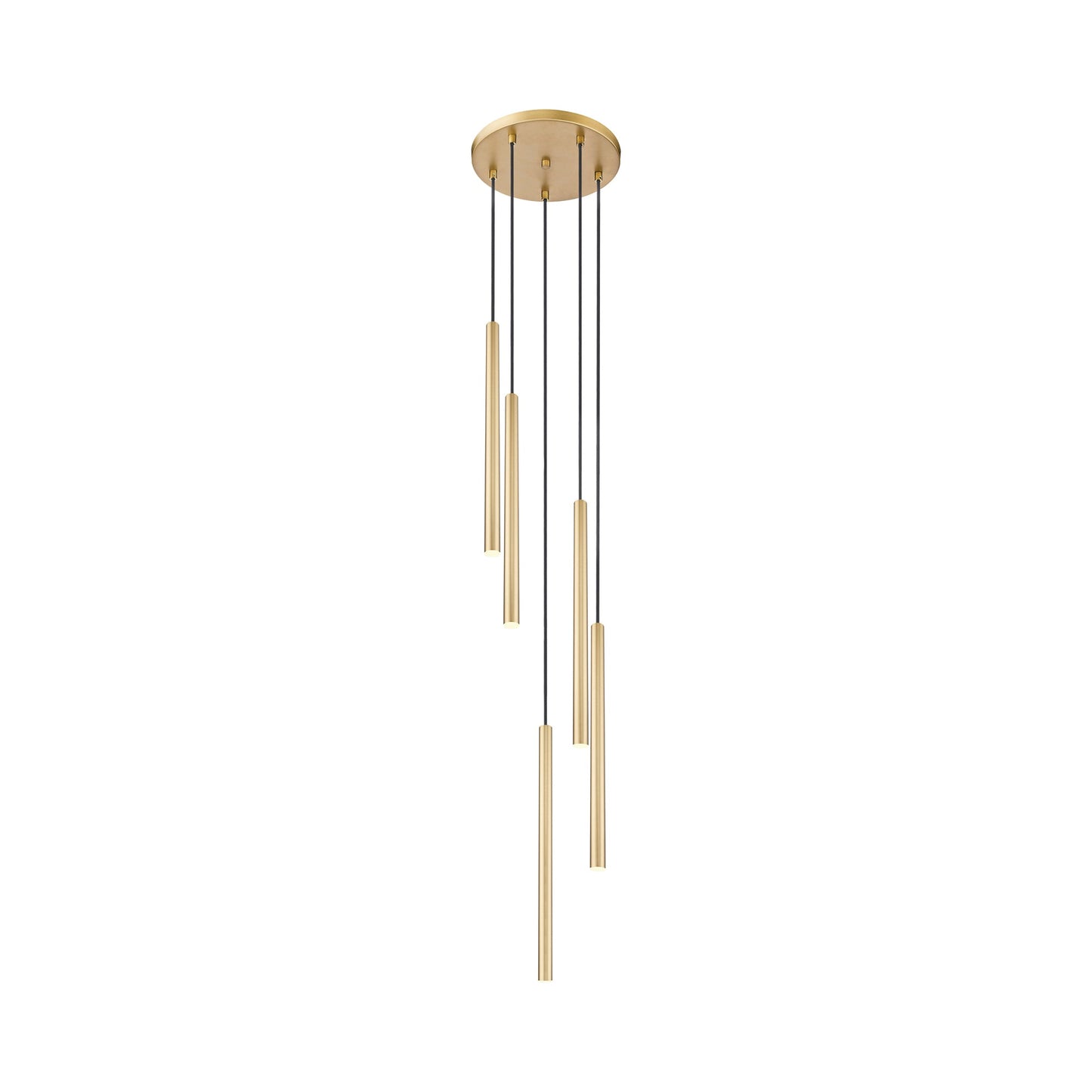 Forest Round LED Chandelier in Modern Gold (5-Light/23.9-Inch).