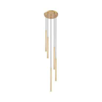 Forest Round LED Chandelier in Modern Gold (5-Light/23.9-Inch).