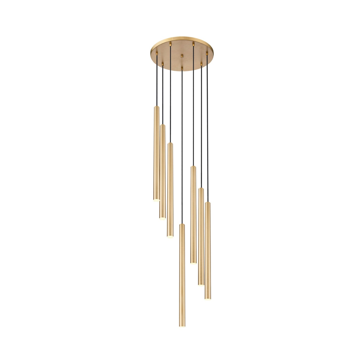 Forest Round LED Chandelier in Modern Gold (7-Light/23.9-Inch).