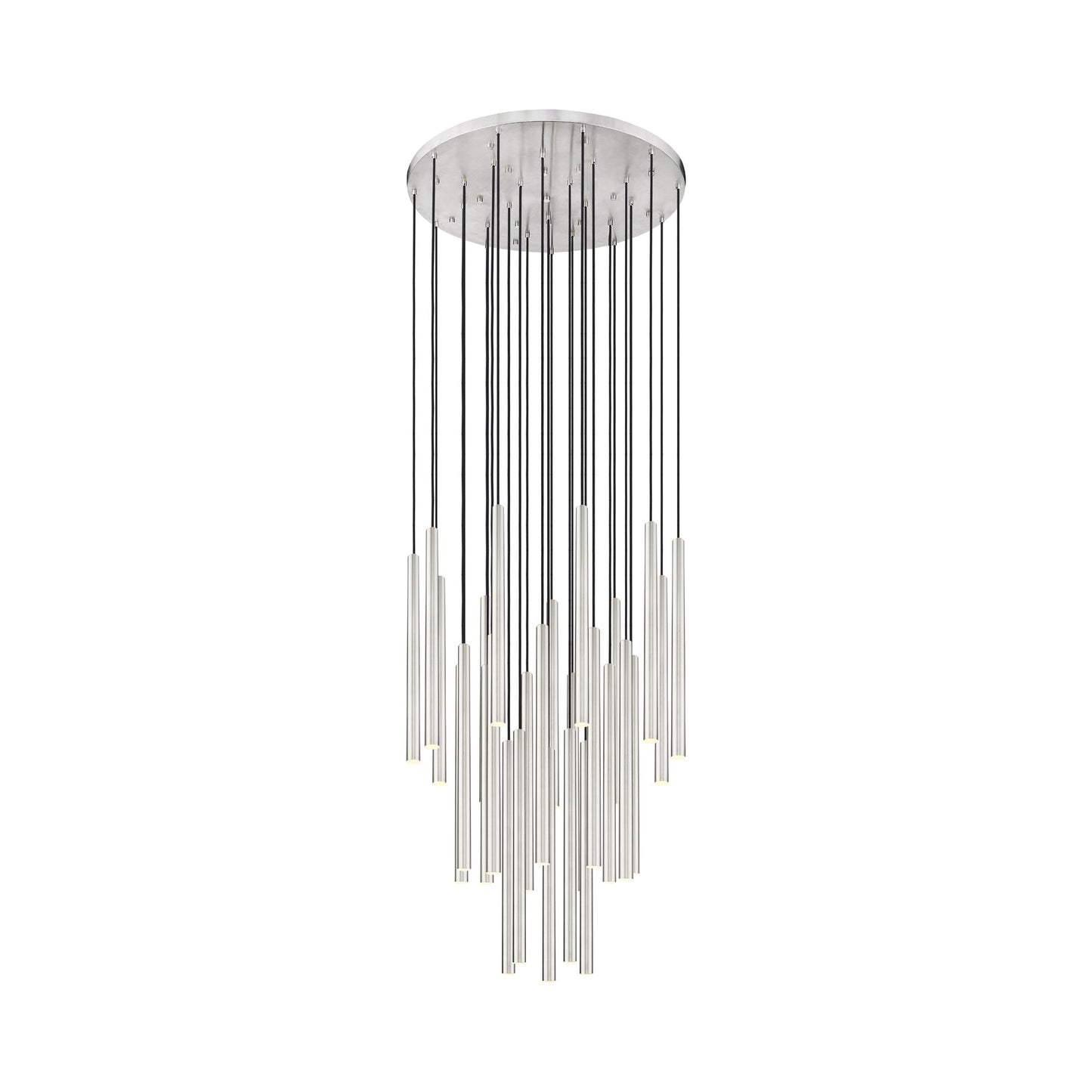 Forest Round LED Chandelier in Brushed Nickel (27-Light/23.9-Inch).