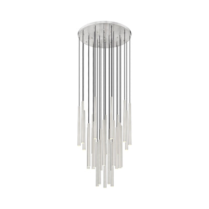 Forest Round LED Chandelier in Brushed Nickel (27-Light/23.9-Inch).