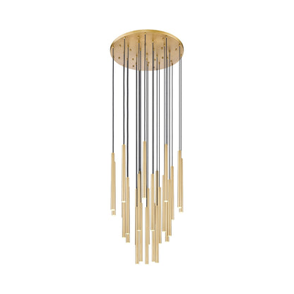 Forest Round LED Chandelier in Modern Gold (27-Light/23.9-Inch).