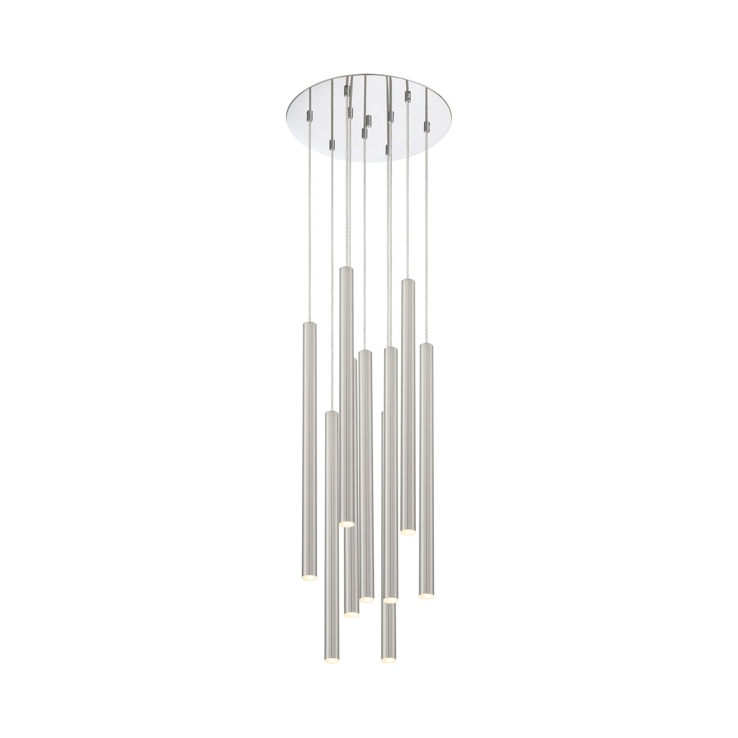Forest Round LED Chandelier in Chrome/Brushed Nickel (9-Light/24-Inch).