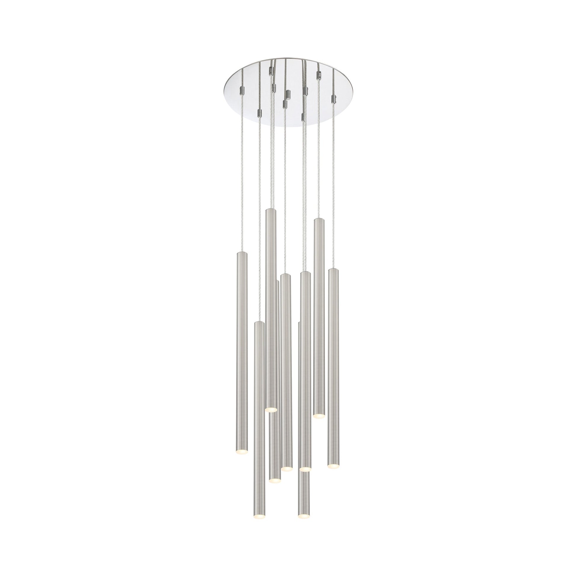 Forest Round LED Chandelier in Chrome/Brushed Nickel (9-Light/24-Inch).