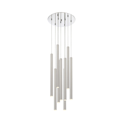 Forest Round LED Chandelier in Chrome/Brushed Nickel (9-Light/24-Inch).