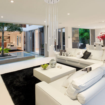 Forest Round LED Chandelier in living room.