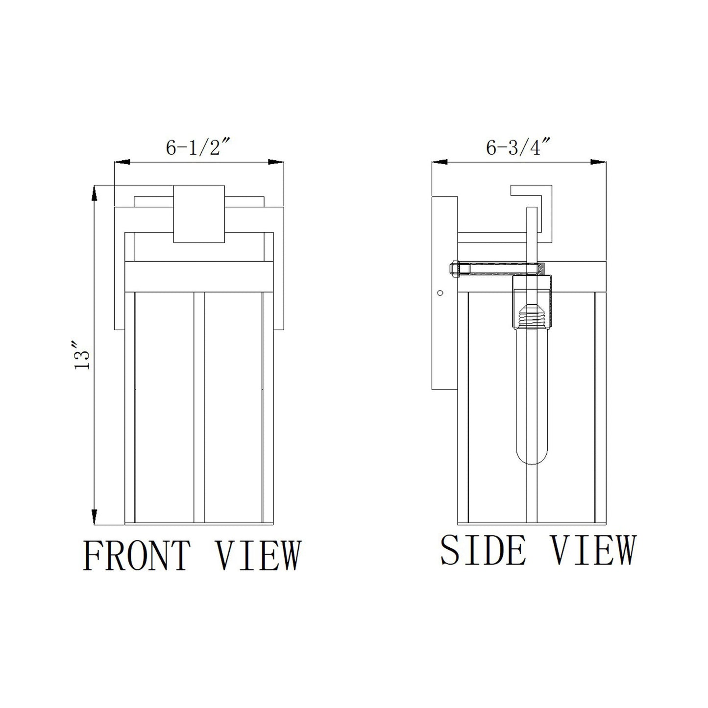 Fortis Outdoor Wall Light - line drawing.