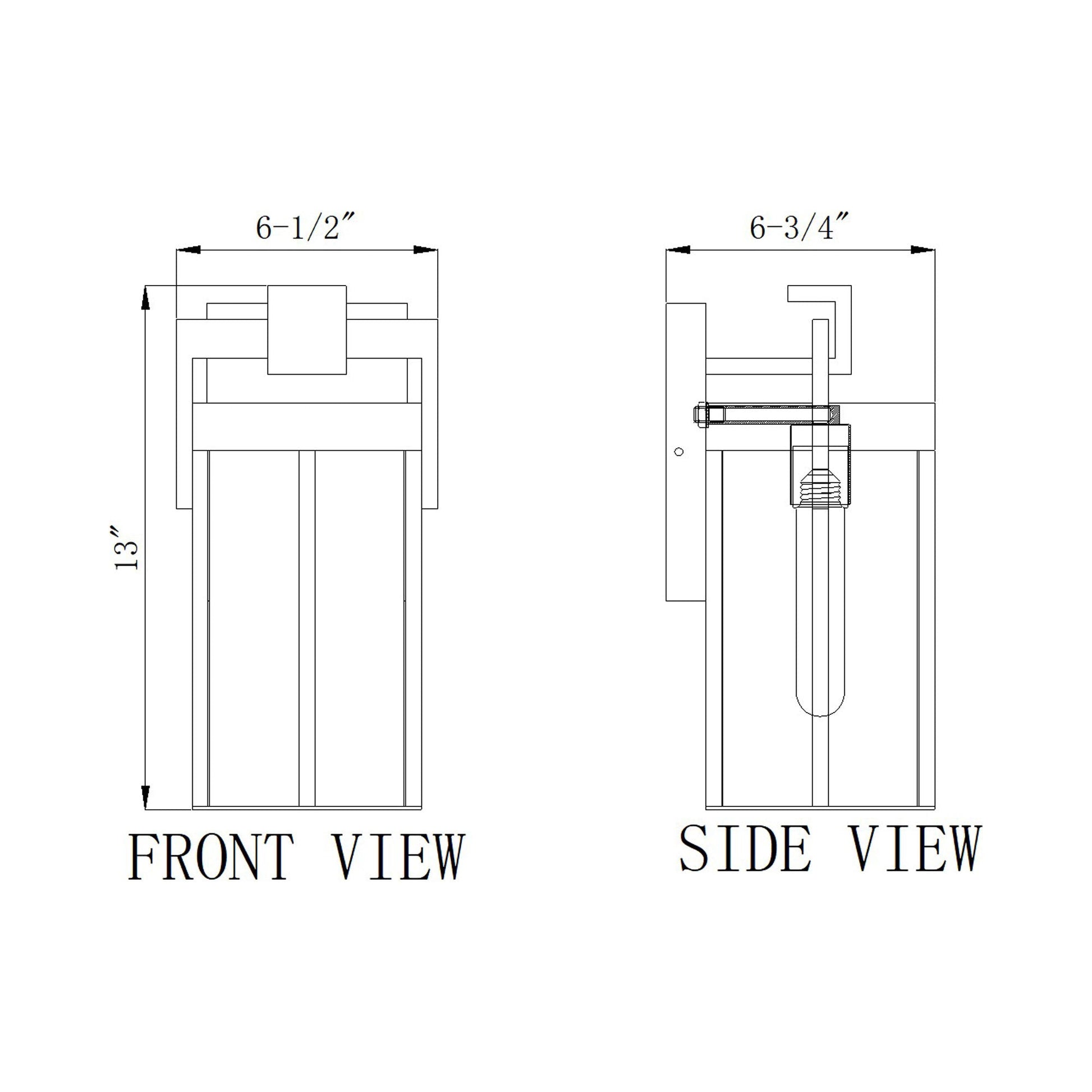 Fortis Outdoor Wall Light - line drawing.