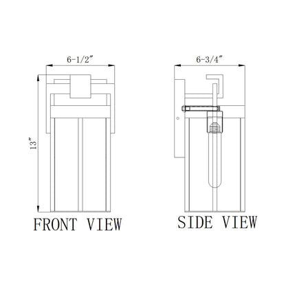 Fortis Outdoor Wall Light - line drawing.