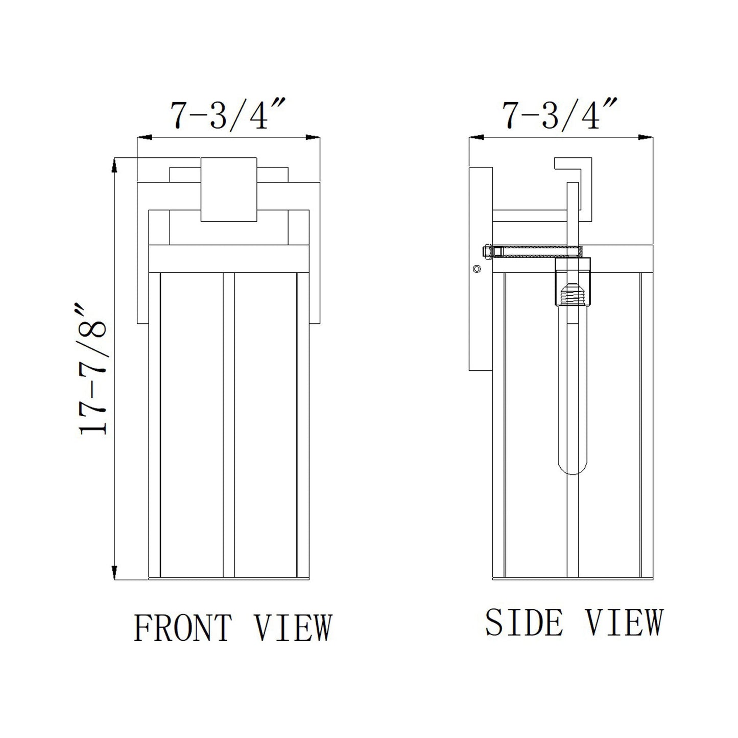 Fortis Outdoor Wall Light - line drawing.