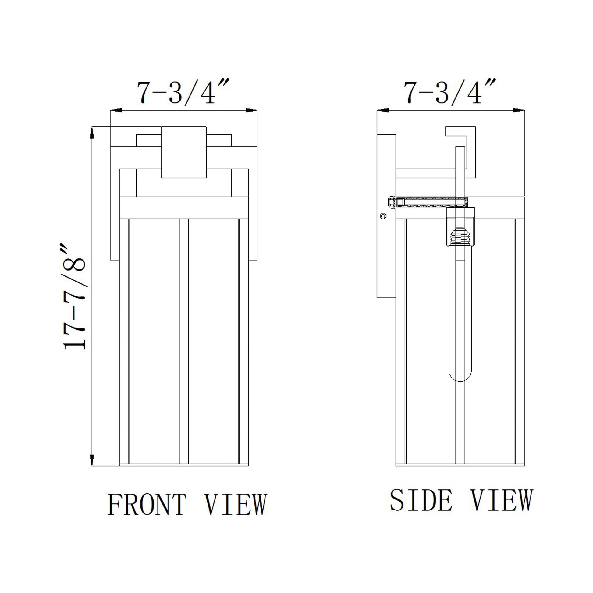 Fortis Outdoor Wall Light - line drawing.