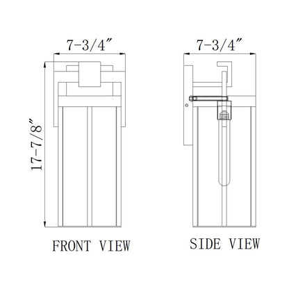 Fortis Outdoor Wall Light - line drawing.