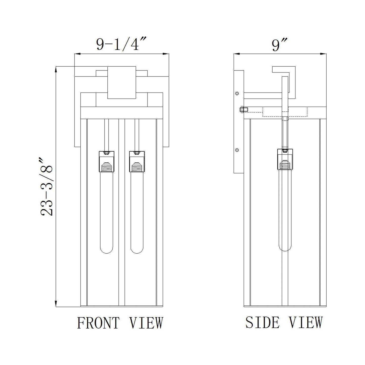 Fortis Outdoor Wall Light - line drawing.