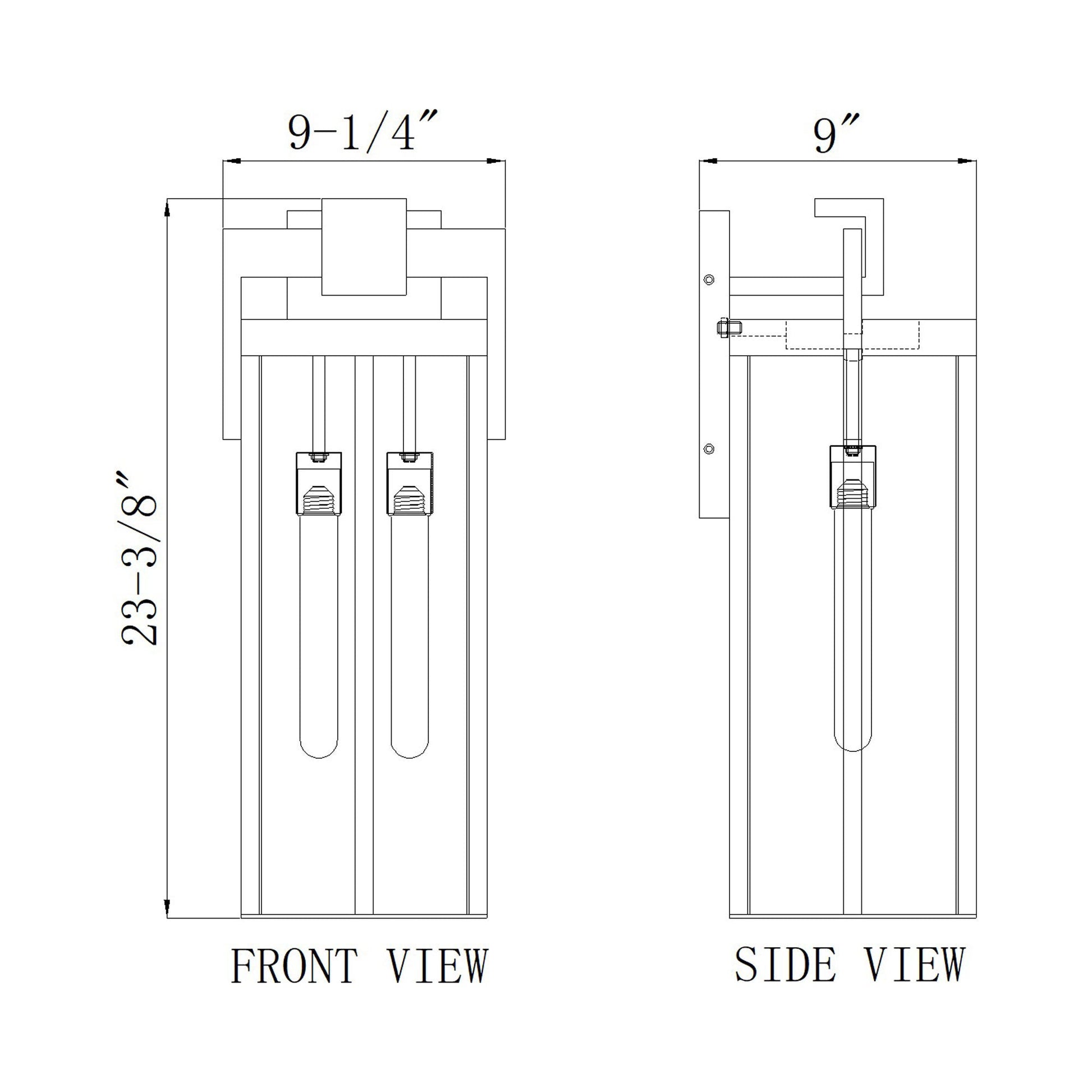 Fortis Outdoor Wall Light - line drawing.
