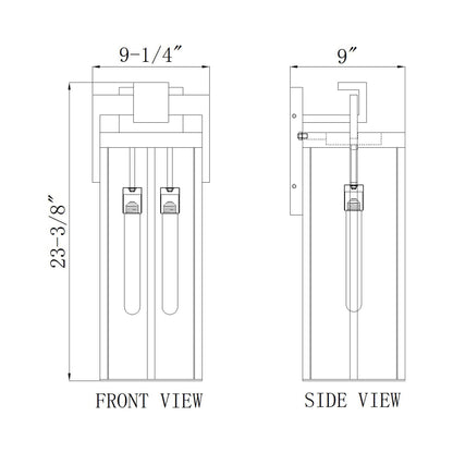 Fortis Outdoor Wall Light - line drawing.