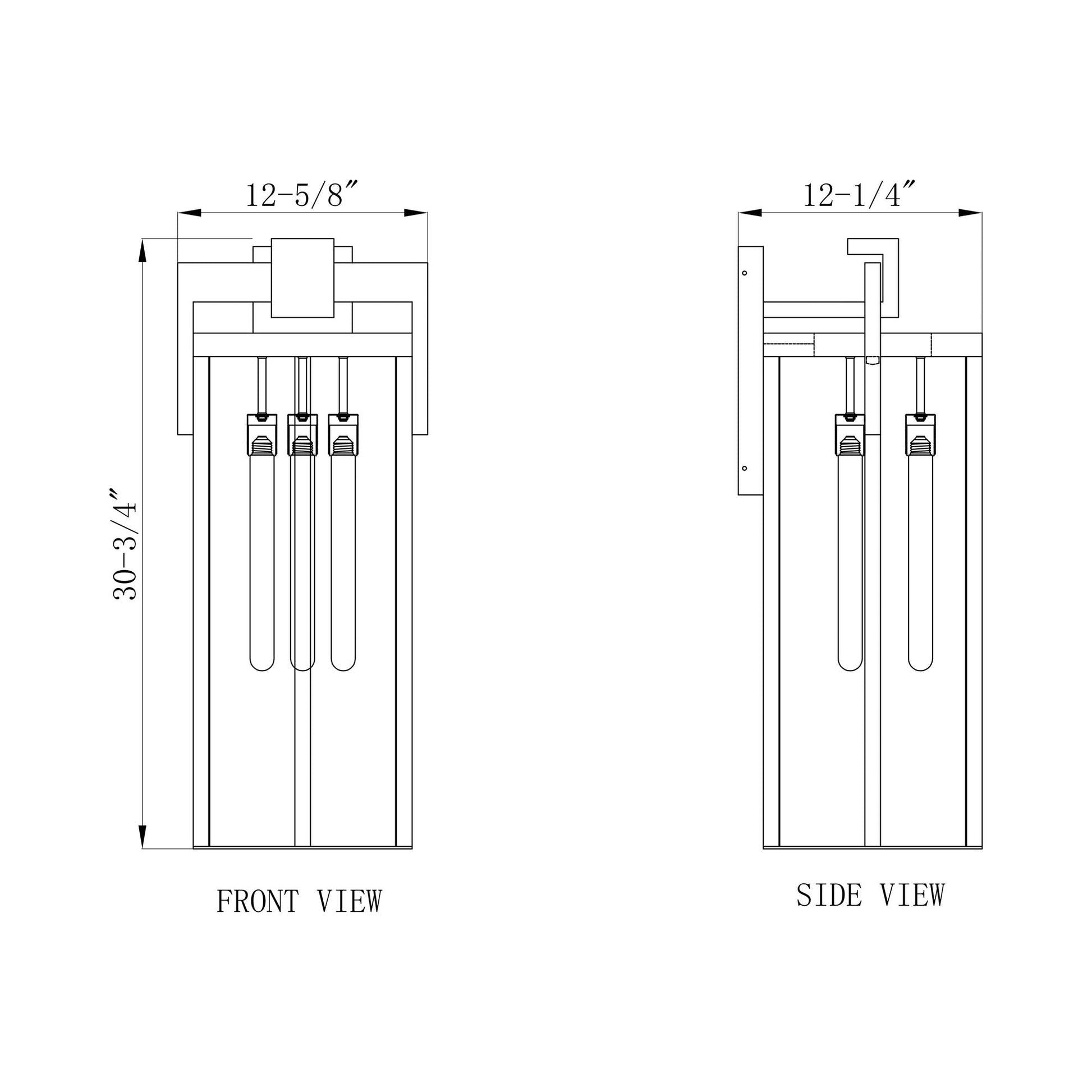 Fortis Outdoor Wall Light - line drawing.