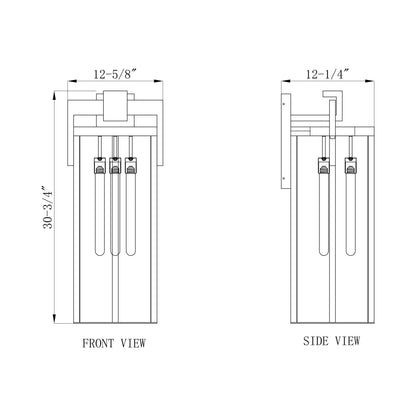 Fortis Outdoor Wall Light - line drawing.