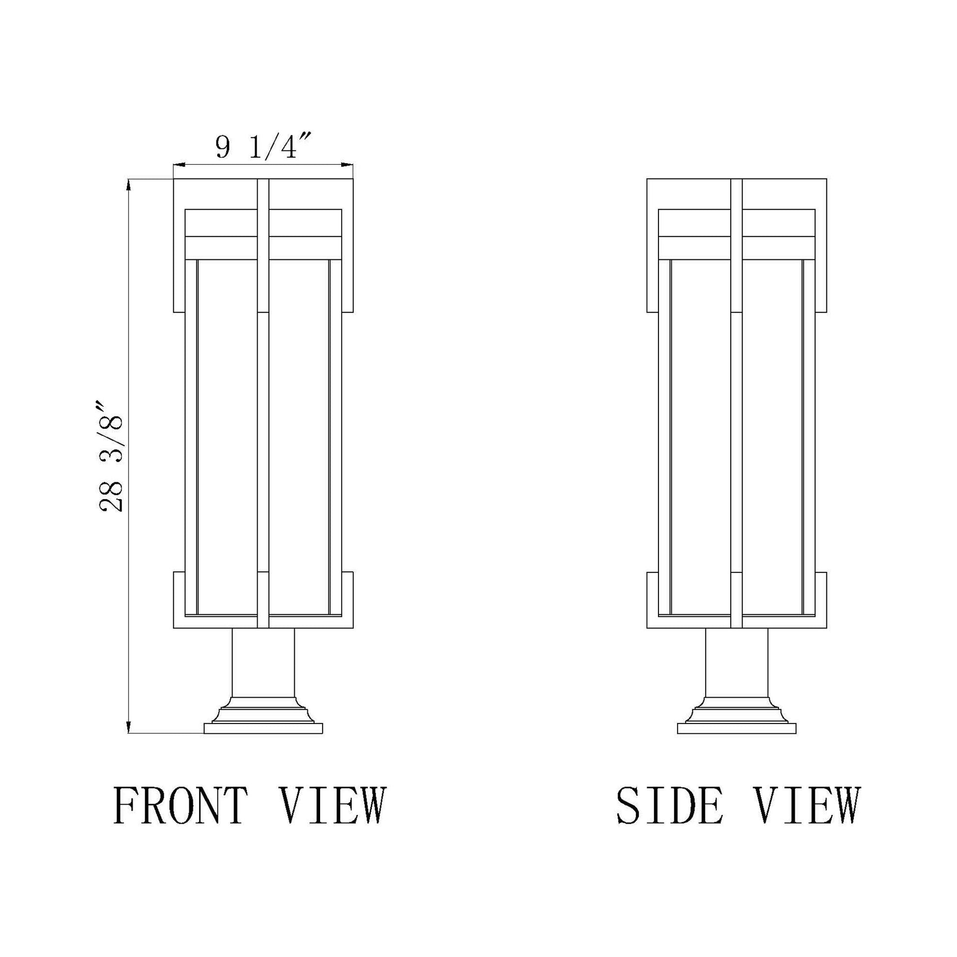 Fortis Round Outdoor Pier Mount Light - line drawing.