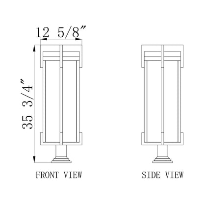 Fortis Round Outdoor Pier Mount Light - line drawing.