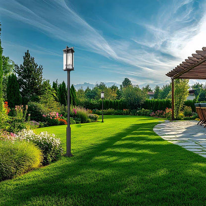 Fortis Round Outdoor Post Light in Outside Area.