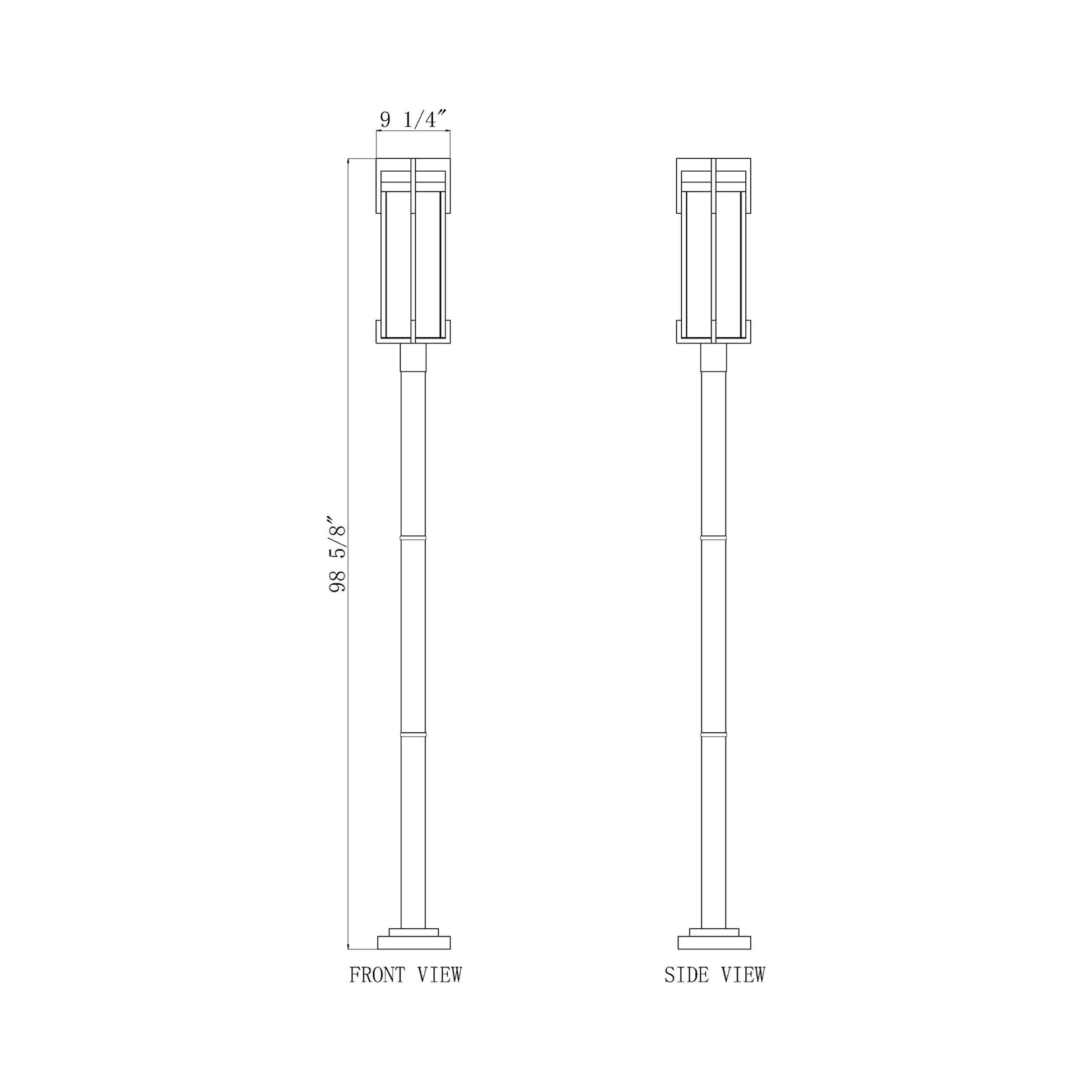 Fortis Round Outdoor Post Light - line drawing.