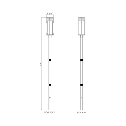 Fortis Round Outdoor Post Light - line drawing.