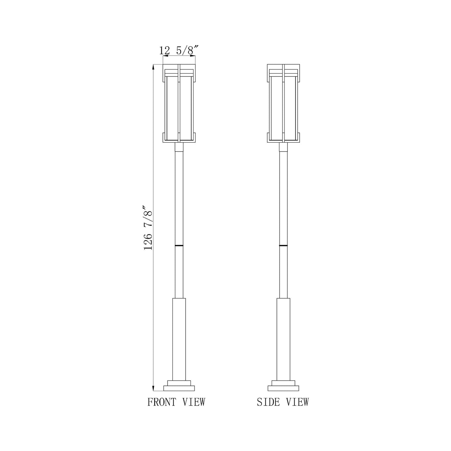 Fortis Round Outdoor Post Light - line drawing.