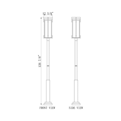 Fortis Round Outdoor Post Light - line drawing.