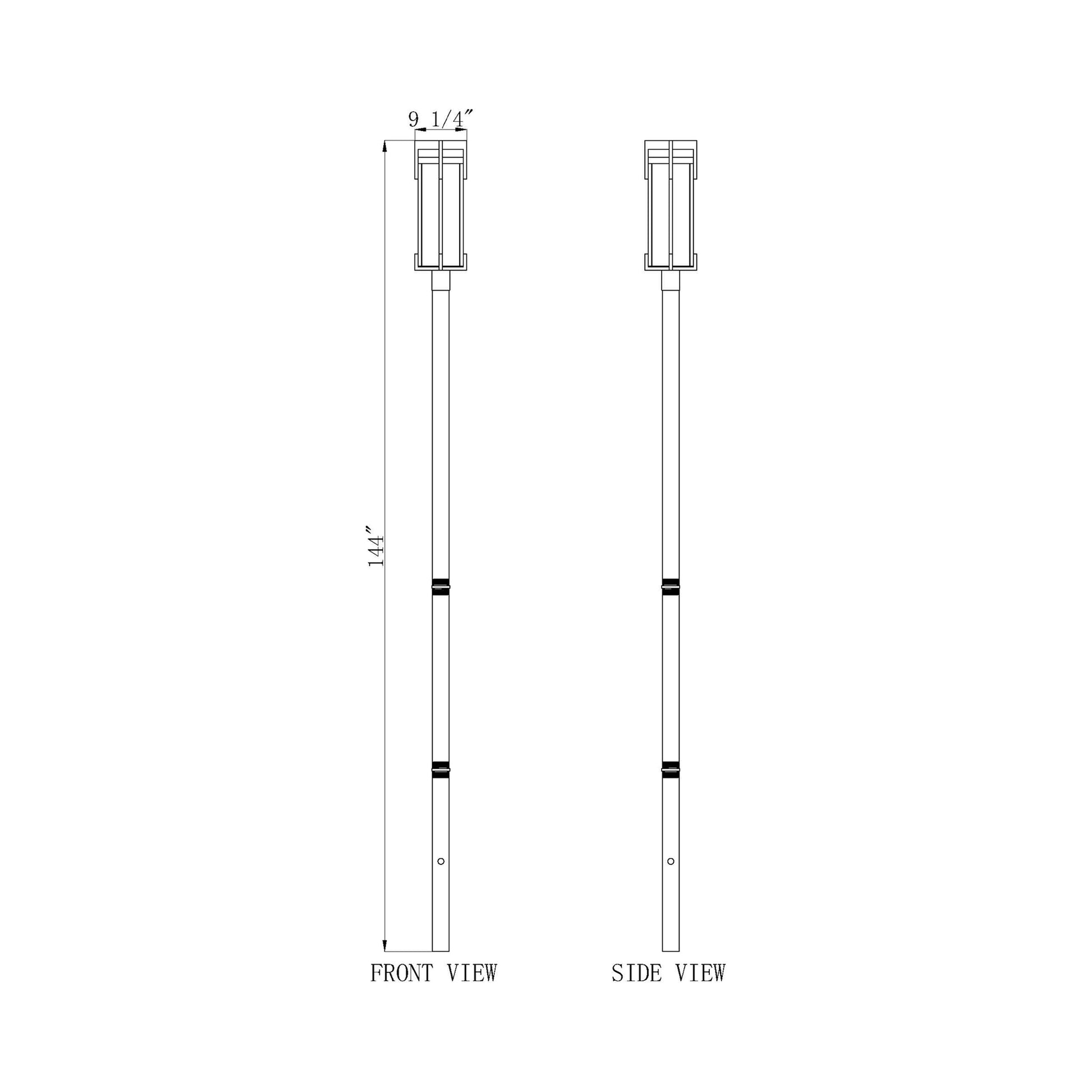 Fortis Round Outdoor Post Light - line drawing.