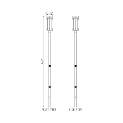 Fortis Round Outdoor Post Light - line drawing.