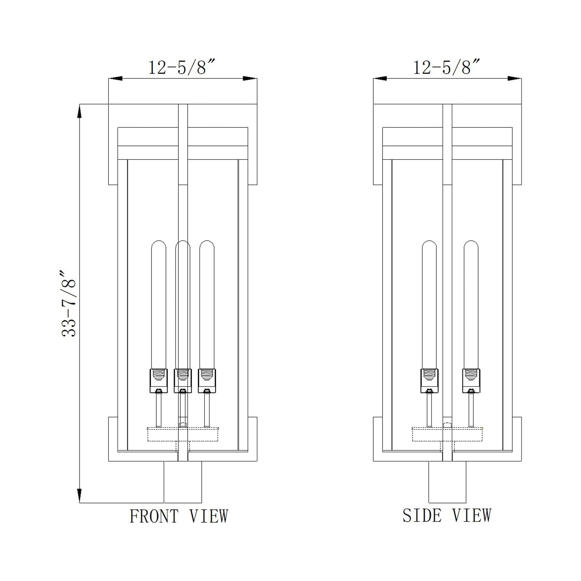 Fortis Round Outdoor Post Mount Light - line drawing.