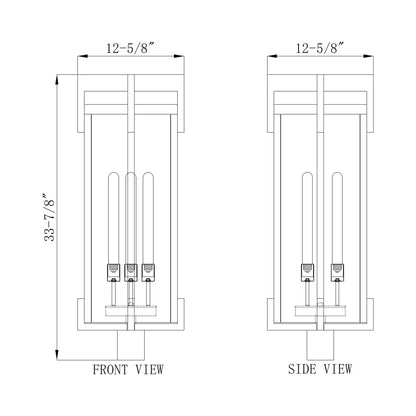 Fortis Round Outdoor Post Mount Light - line drawing.