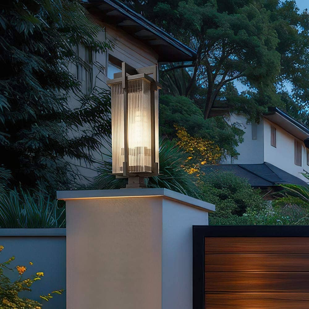 Fortis Square Outdoor Pier Mount Light in Detail.