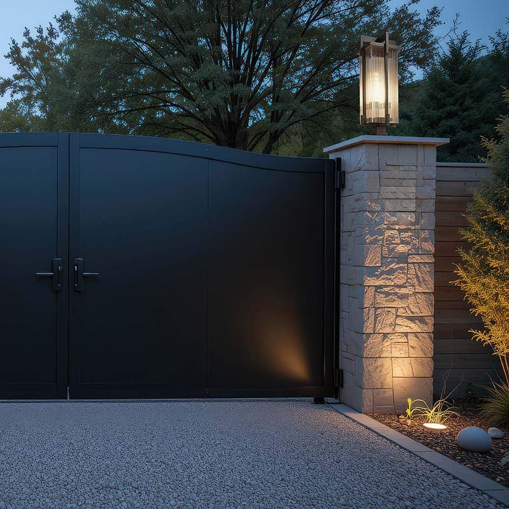 Fortis Square Outdoor Pier Mount Light in Outside Area.