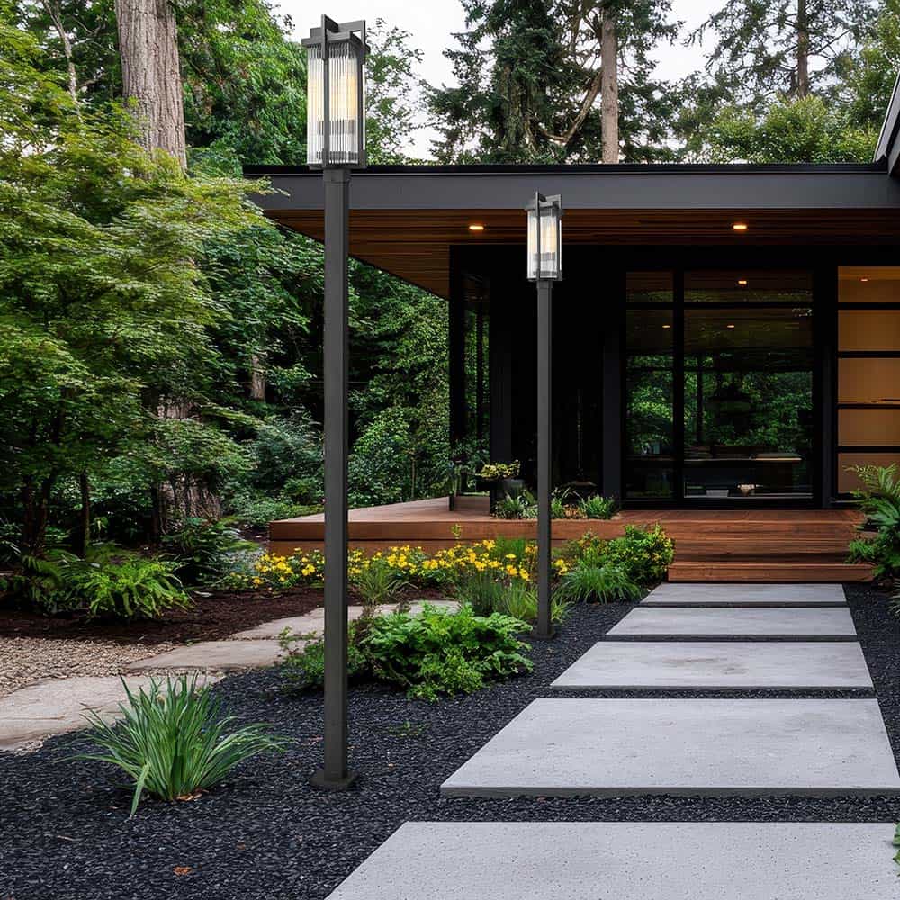 Fortis Square Outdoor Post Light in Outside Area.