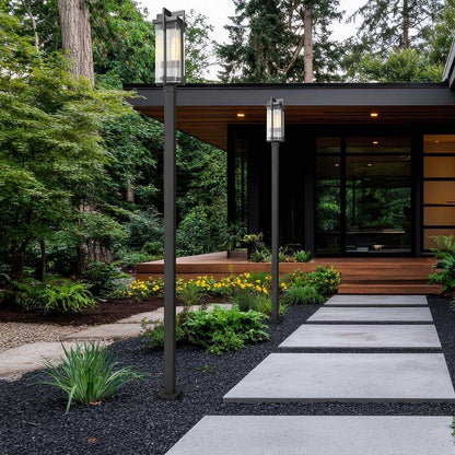Fortis Square Outdoor Post Light in Outside Area.