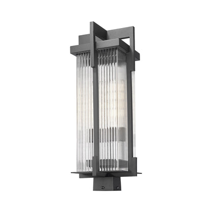 Fortis Square Outdoor Post Mount Light in Detail.