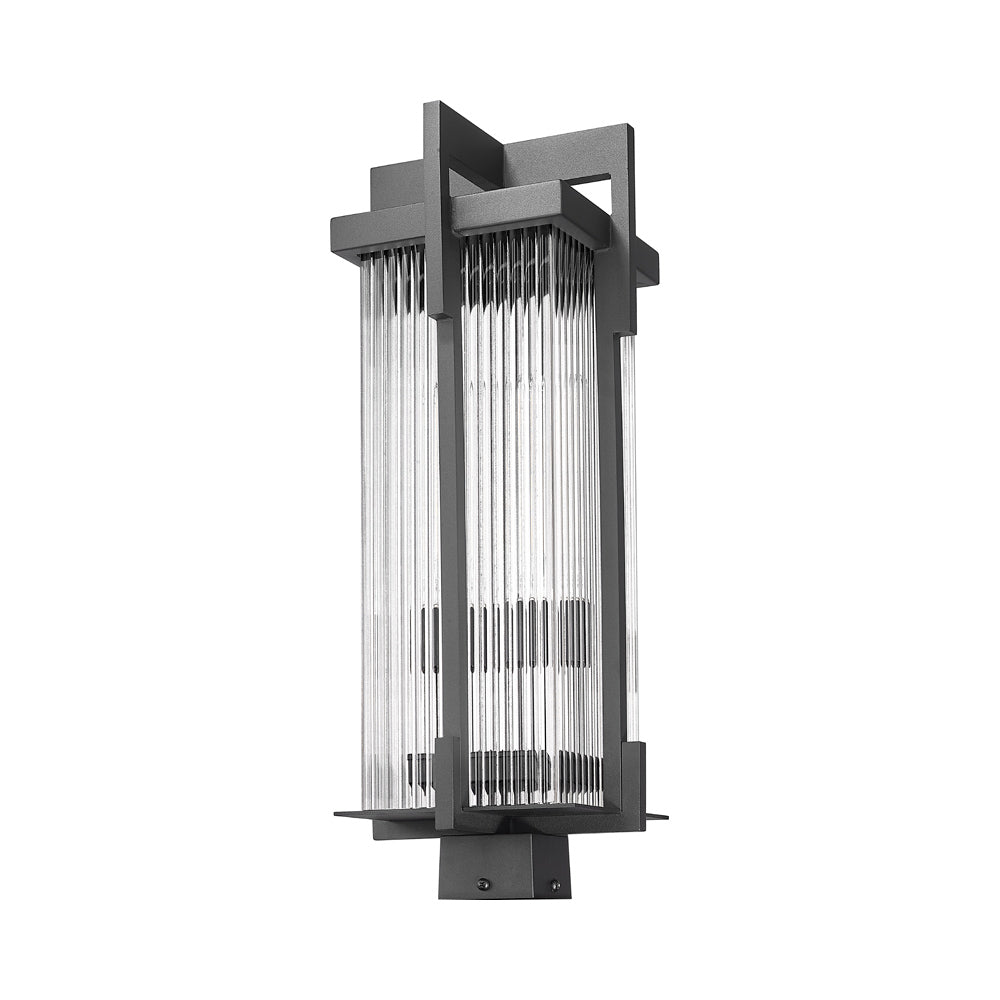Fortis Square Outdoor Post Mount Light in Detail.