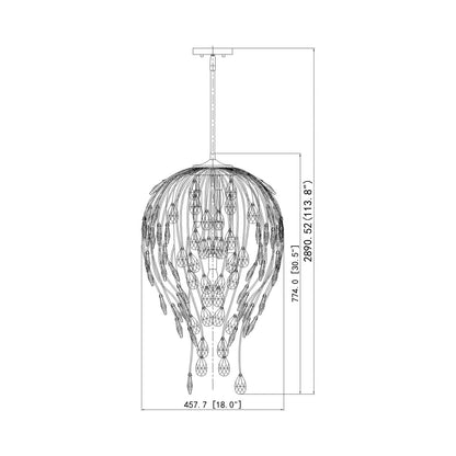 Gabriella Pendant Light - line drawing.