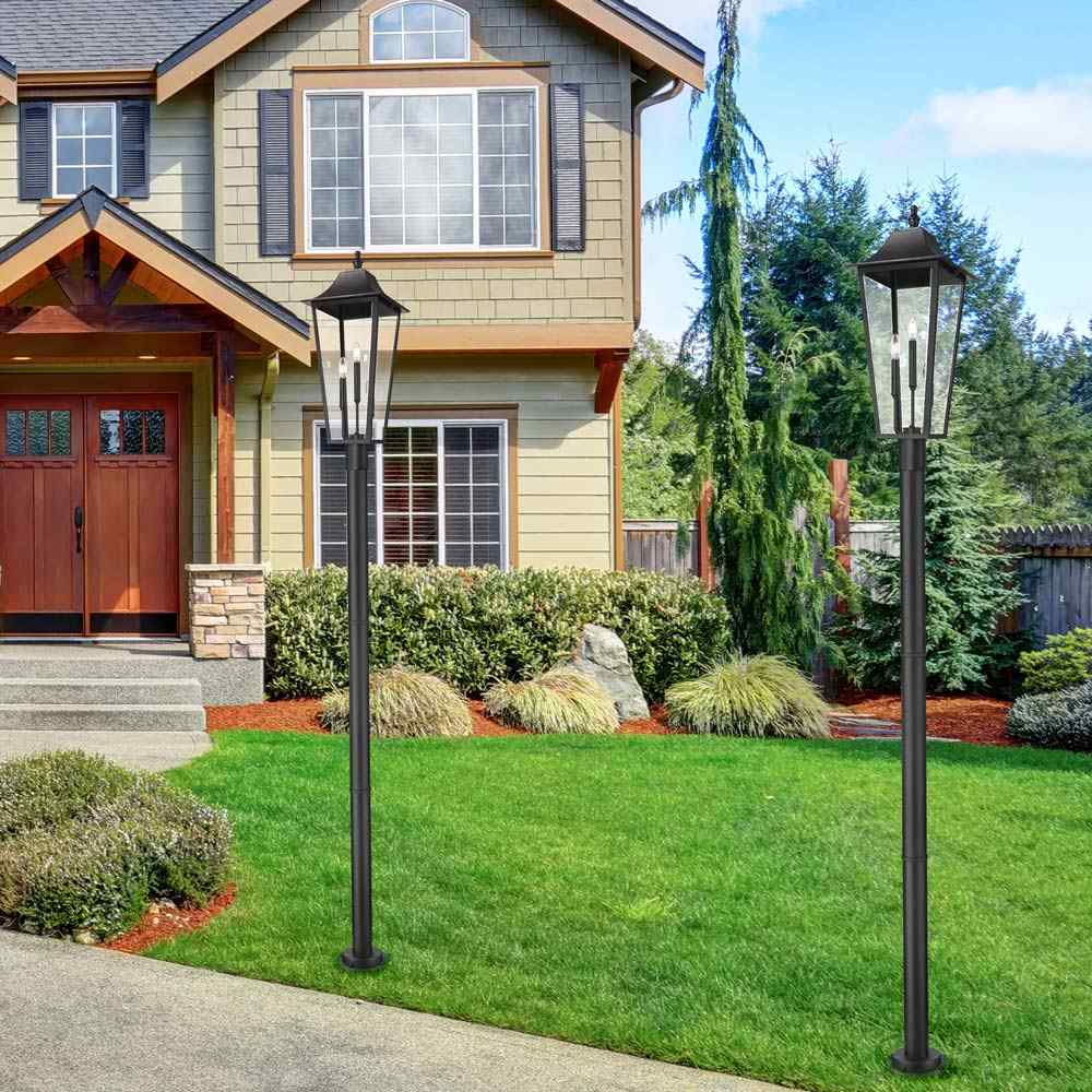 Gannon Outdoor Lean Post Light in Outside Area.