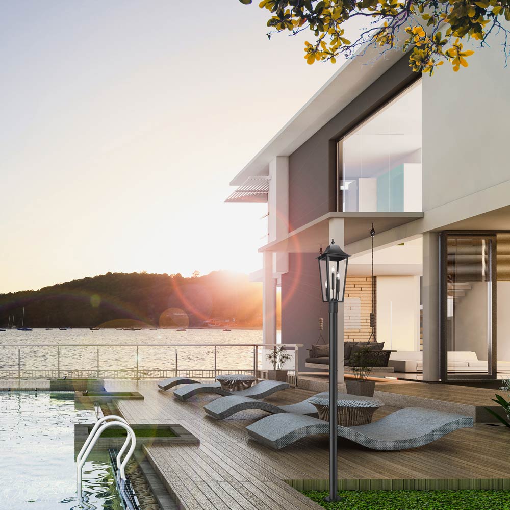 Gannon Outdoor Lean Post Light in Outside Area.